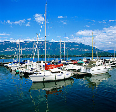 Marina on Lac Du Bourget, Aix les Bains, Rhone Alpes, France, Europe