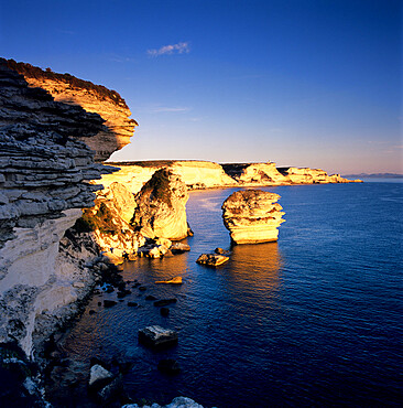 The Falaise at sunset, Bonifacio, South Corsica, Corsica, France, Mediterranean, Europe