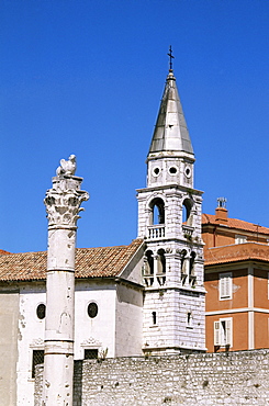 Tower St. Stosija, Forum area, Zadar, Dalmatia, Croatia, Europe