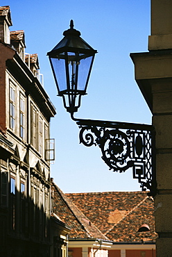 Lamp in the Upper Town, Zagreb, Croatia, Europe