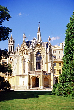 Neo-Gothic chateau dating from 1856, Lednice, UNESCO World Heritage Site, South Moravia, Czech Republic, Europe