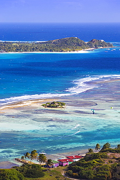 View towards Palm Island, Union Island, The Grenadines, St. Vincent and The Grenadines, West Indies, Caribbean, Central AmericaIsland