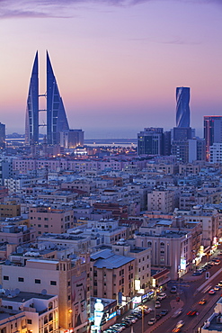 View of city skyline, Manama, Bahrain, Middle East