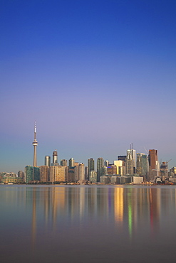 View of CN Tower and city skyline, Toronto, Ontario, Canada, North America