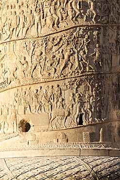 Detail of Trajan's Column, Rome, Lazio, Italy, Europe