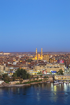 View of Aswan and River Nile, Aswan, Upper Egypt, Egypt, North Africa, Africa