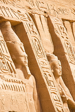 The small temple, dedicated to Nefertari and adorned with statues of the King and Queen, Abu Simbel, UNESCO World Heritage Site, Egypt, North Africa, Africa