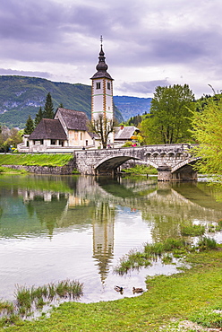 Church of St.John the Baptist (Sveti Duh church), Lake Bohinj, Triglav National Park, Julian Alps, Slovenia, Europe