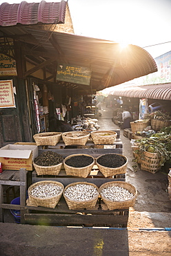 Kalaw market at sunrise, Shan State, Myanmar (Burma), Asia