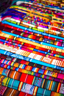 Scarves for sale in Otavalo Market, Imbabura Province, Ecuador, South America