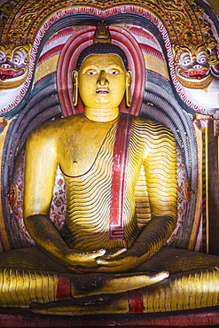 Buddha in Cave 3 (Great New Monastery), Dambulla Cave Temples, UNESCO World Heritage Site, Dambulla, Sri Lanka, Asia