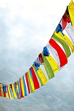 Buddhist prayer flags, Bhutan, Asia