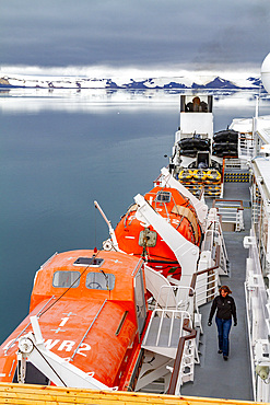 The Lindblad Expedition ship National Geographic Explorer in the Svalbard Archipelago, Norway.