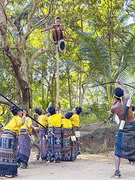 Cultural performance in the village of Liangawo, on Flores Island, Lesser Sunda Islands, Indonesia.