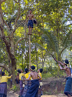 Cultural performance in the village of Liangawo, on Flores Island, Lesser Sunda Islands, Indonesia.