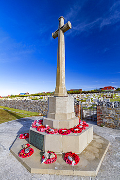 The Falklands conflict war memorial dedicated to those who lost their lives in the conflict, Stanley, Falkland Islands.