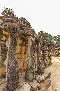 Elephant King Terrace in Angkor Thom, Angkor, UNESCO World Heritage Site, Siem Reap Province, Cambodia, Indochina, Southeast Asia, Asia 