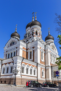 Exterior view of an Orthodox church in the capital city of Tallinn, Estonia, Europe