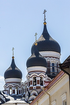 Exterior view of an Orthodox church in the capital city of Tallinn, Estonia, Europe