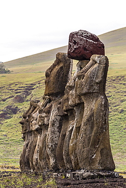 15 moai restored ceremonial site of Ahu Tongariki, Rapa Nui National Park, UNESCO World Heritage Site, Easter Island (Isla de Pascua), Chile, South America