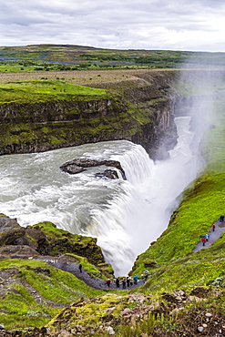 View of Gullfoss (Golden waterfall), on the Hvita Rriver, Iceland, Polar Regions