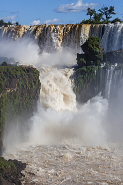 A view from the upper trail, Iguazu Falls National Park, UNESCO World Heritage Site, Misiones, Argentina, South America