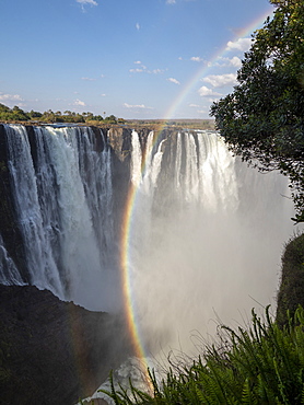 View of Victoria Falls on the Zambezi River, UNESCO World Heritage Site, straddling the border of Zambia and Zimbabwe, Africa