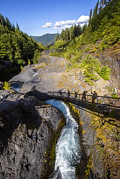 Waterfall in Lava Canyon, Mount St. Helens National Volcanic Monument, Washington State, United States of America, North America