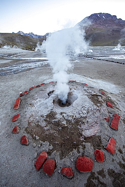 Geysers del Tatio (El Tatio), the third largest geyser field in the world, Andean Central Volcanic Zone, Antofagasta Region, Chile, South America