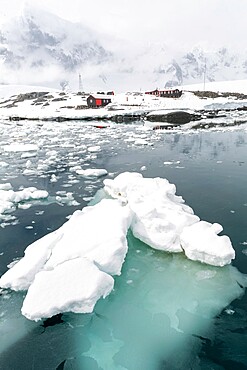 Former British Base A, now a museum and post office at Port Lockroy on tiny Goudier Island, Antarctica, Polar Regions