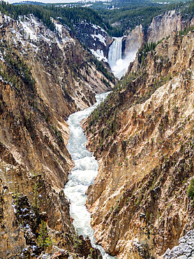 The lower Yellowstone Falls in the Yellowstone River, Yellowstone National Park, UNESCO World Heritage Site, Wyoming, United States of America, North America