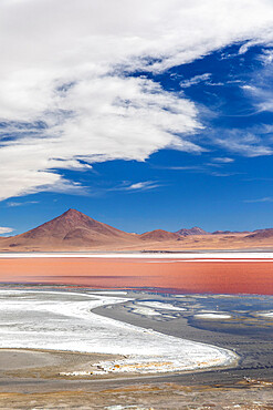 An endorheic salt lake in the altiplano, Eduardo Avaroa Andean Fauna National Reserve, Bolivia, South America