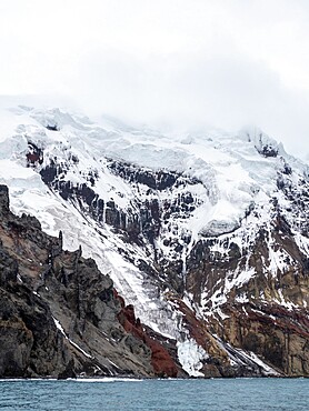 Ice covered mountains on Thule Island, a volcanic island in the South Sandwich Islands, South Atlantic, Polar Regions