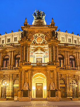 The Semperoper, the opera house of the Sächsische Staatsoper Dresden, Dresden, Saxony, Germany, Europe