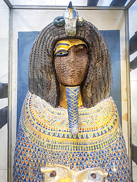 Akhenaten's coffin lid on display at the Egyptian Museum, Cairo, Egypt, North Africa, Africa