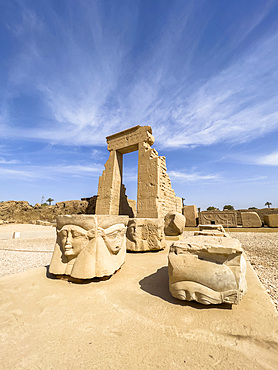 Gate of Domitian and Trajan, northern entrance of the Temple of Hathor, Dendera Temple complex, Dendera, Egypt, North Africa, Africa