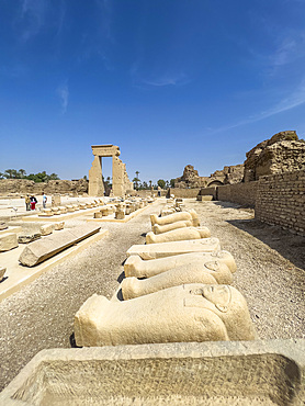 Gate of Domitian and Trajan, northern entrance of the Temple of Hathor, Dendera Temple complex, Dendera, Egypt, North Africa, Africa