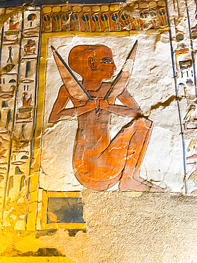 Reliefs and paintings in the tomb of Nefertari, the Great Wife of Pharaoh Ramesses II, Valley of the Queens, UNESCO World Heritage Site, Thebes, Egypt, North Africa, Africa