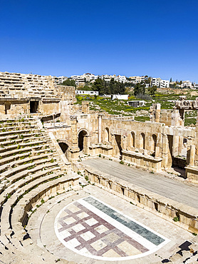 The great North Theater in the ancient city of Jerash, believed to be founded in 331 BC by Alexander the Great, Jerash, Jordan, Middle East