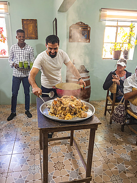 A local lunch being prepared in front of guests, Madaba, Jordan, Middle East