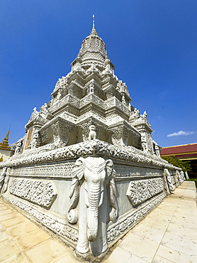 Exterior view of a stupa inside the Royal Palace grounds in Phnom Penh, Cambodia, Indochina, Southeast Asia, Asia