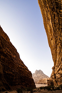 Rock face, Wadi Rum, Jordan, Middle East