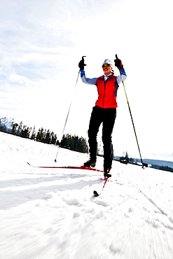 Cross-country skier, Ramsau am Dachstein, Styria, Austria