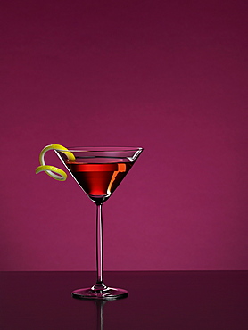 Cosmopolitan cocktail with a purple background, Cocktail, Drink