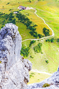 Falkenhut from the Herzogkante, Lalidererspitze, Hinterriss, Ahornboden, Karwendel, Bavaria, Germany