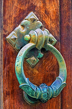 Decorative door knocker, Temple of Juno, Valley of Temples, Syracuse, Sicily, Ortigia, Italy