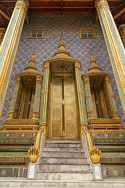 Steps to entrance of Wat Phra Kaew, Temple of the Emerald Buddha, Grand Palace, Bangkok, Thailand