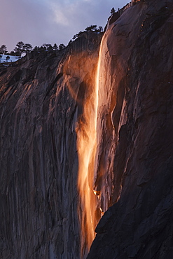 Yosemite Firefall at Horsetail Fall in Yosemite Valley, Yosemite National Park, California, United States of America