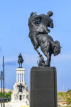 The monument to General Antonio Maceo and the Calixto Garcia Monument on the Malecon, Havana, Cuba