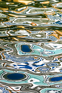 A popular restaurant is reflected on the Columbia River, Astoria, Oregon, United States of America